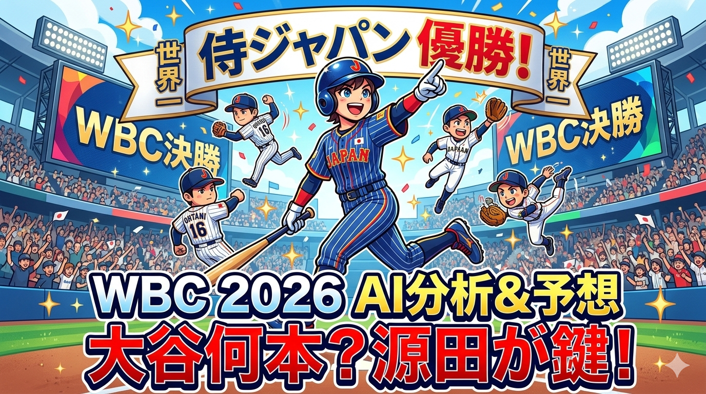 【WBC2026】AIに優勝国と大谷翔平のホームラン数を予測させてみた!直近2戦の分析と準々決勝の鍵(韓国戦を終えて)